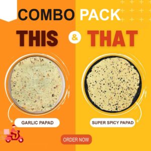 Garlic Papad 200gm + Super Spicy Papad 200gm